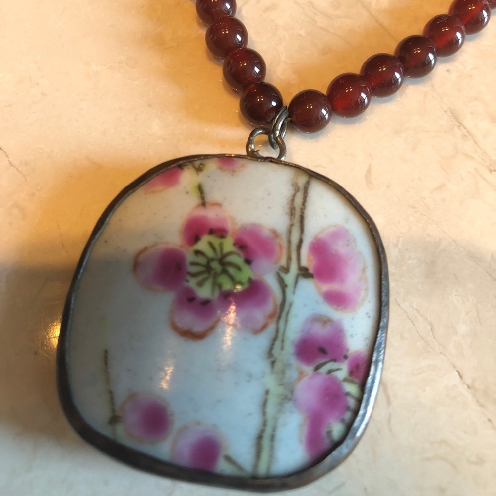 hand painted necklace